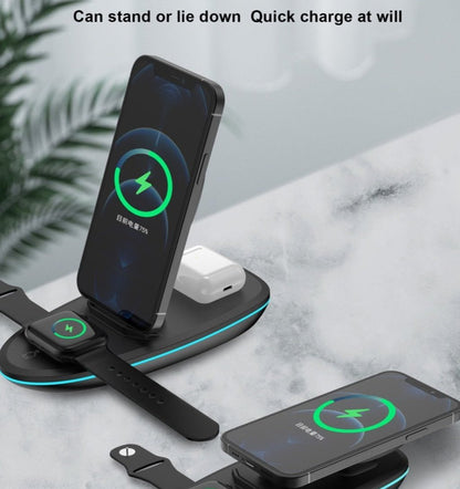 Wholesale Magnetic Wireless Charger for Android, Foldable 3 in 1 Fast Charging Station