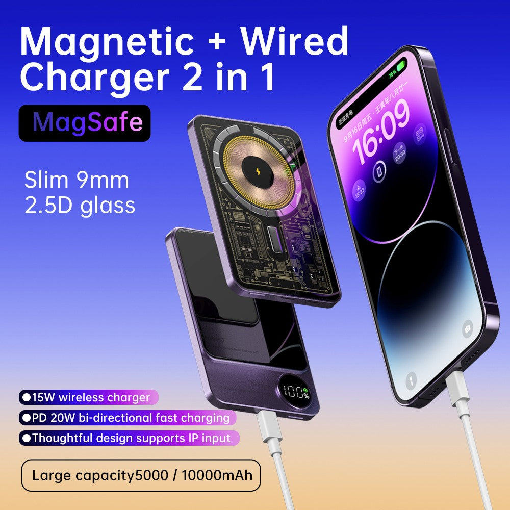 Wholesale Two Way Magnetic 20W Wireless Power Bank - 5000/10000mAh Mag-Safe Portable Charger