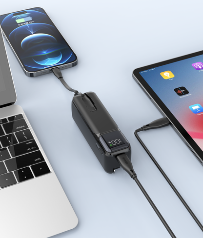 Wholesale Portable Charger Built-in Cables - USB C Power Bank 5000mAh for Multiple Devices