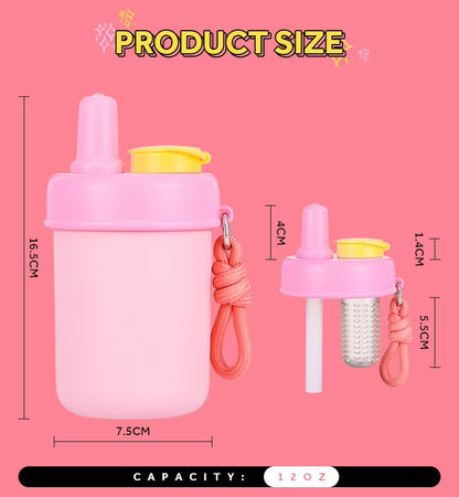 Wholesale 12oz Kids Insulated Water Bottle for School with Straw Lid Leakproof