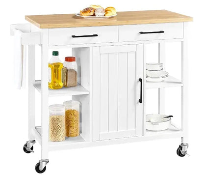 Wholesale Rolling Wooden Kitchen Cart with Two Drawers