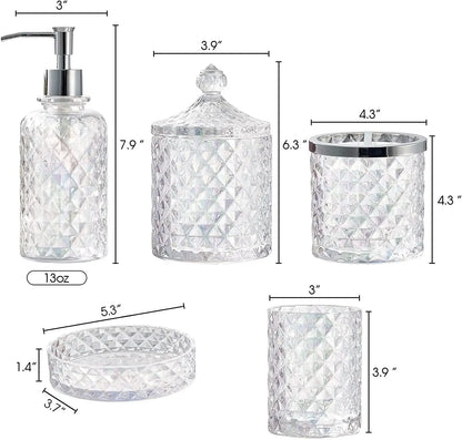 Luxury Glass Bathroom Accessories Set