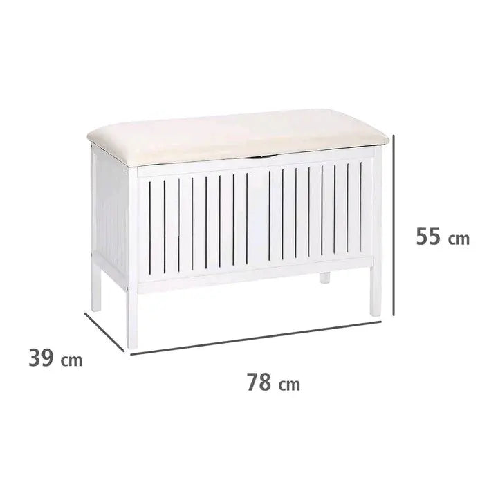 Wholesale Premium Elegant Wooden Laundry Hamper with Lid & Padded Seat