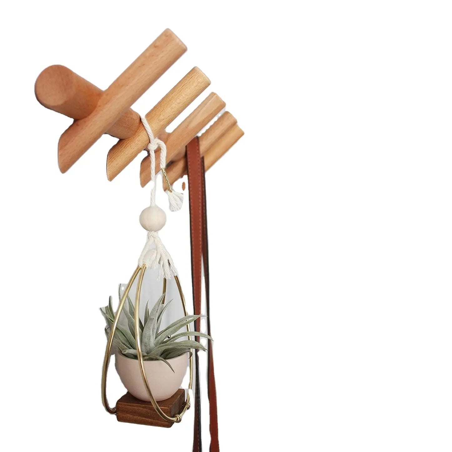 Wood Entryway Hanger with Pegs