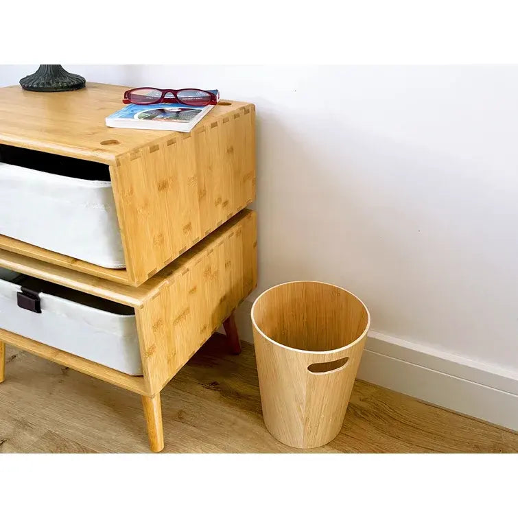 Bamboo Wood Trash Can