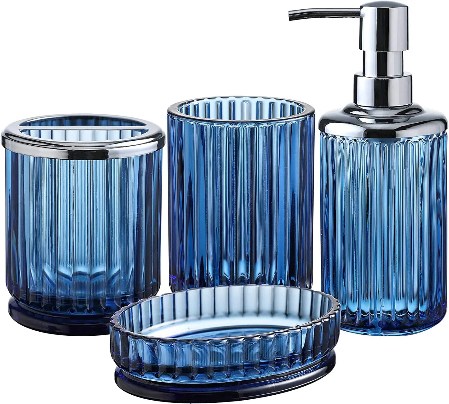 4PC Glass Bathroom Accessories Sets