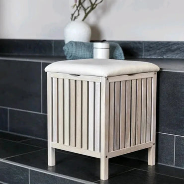 MDF Pouffe Laundry Basket with Seat