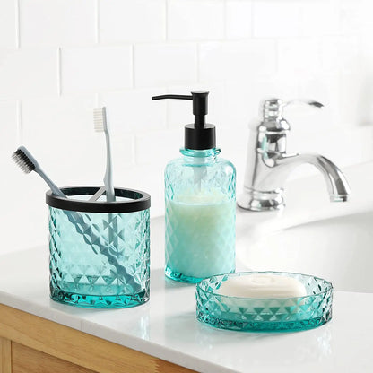 5 Piece Glass Mosaic Bathroom Accessory Set