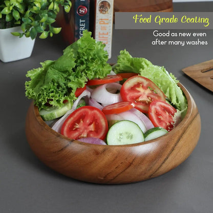 Acacia wooden food bowls set of 2