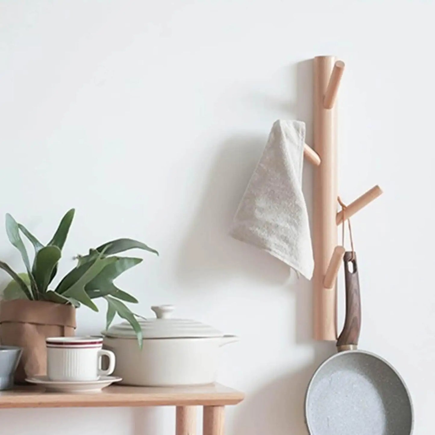 Wall Mounted Sturdy Wooden Hooks