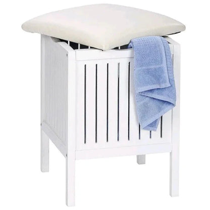 MDF Pouffe Laundry Basket with Seat