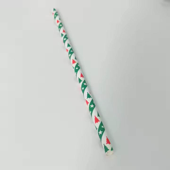 Wholesale Christmas Theme Disposable Paper Straws - Bulk Eco-Friendly Holiday Drinkware