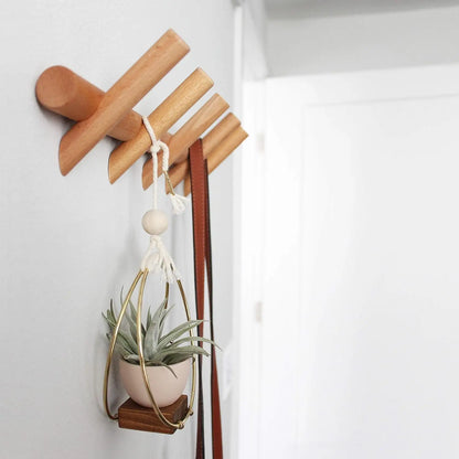 Wood Entryway Hanger with Pegs