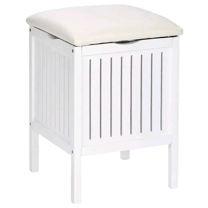 MDF Pouffe Laundry Basket with Seat