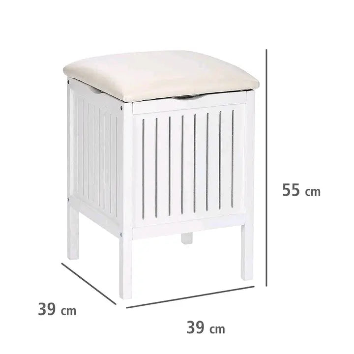 MDF Pouffe Laundry Basket with Seat