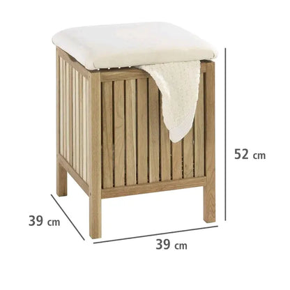 Wood Laundry Hamper with Seat