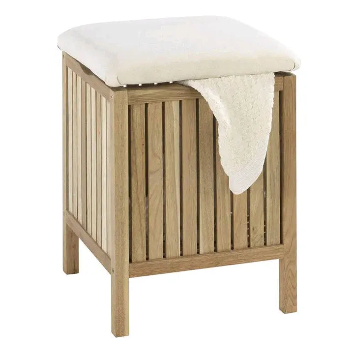 Wood Laundry Hamper with Seat