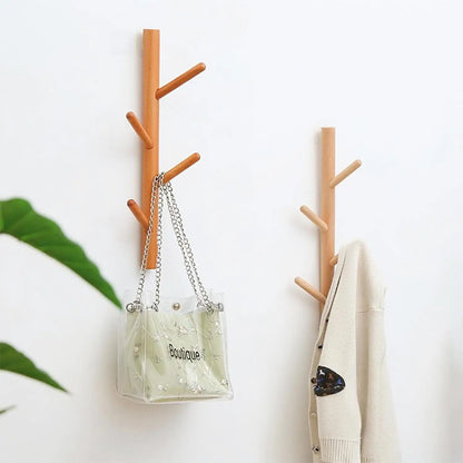 Wall Mounted Sturdy Wooden Hooks