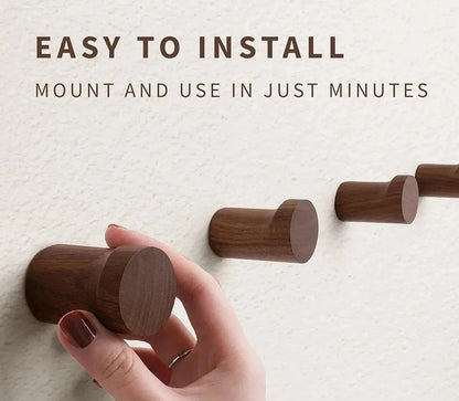 Natural Wooden Wall Mounted Hooks