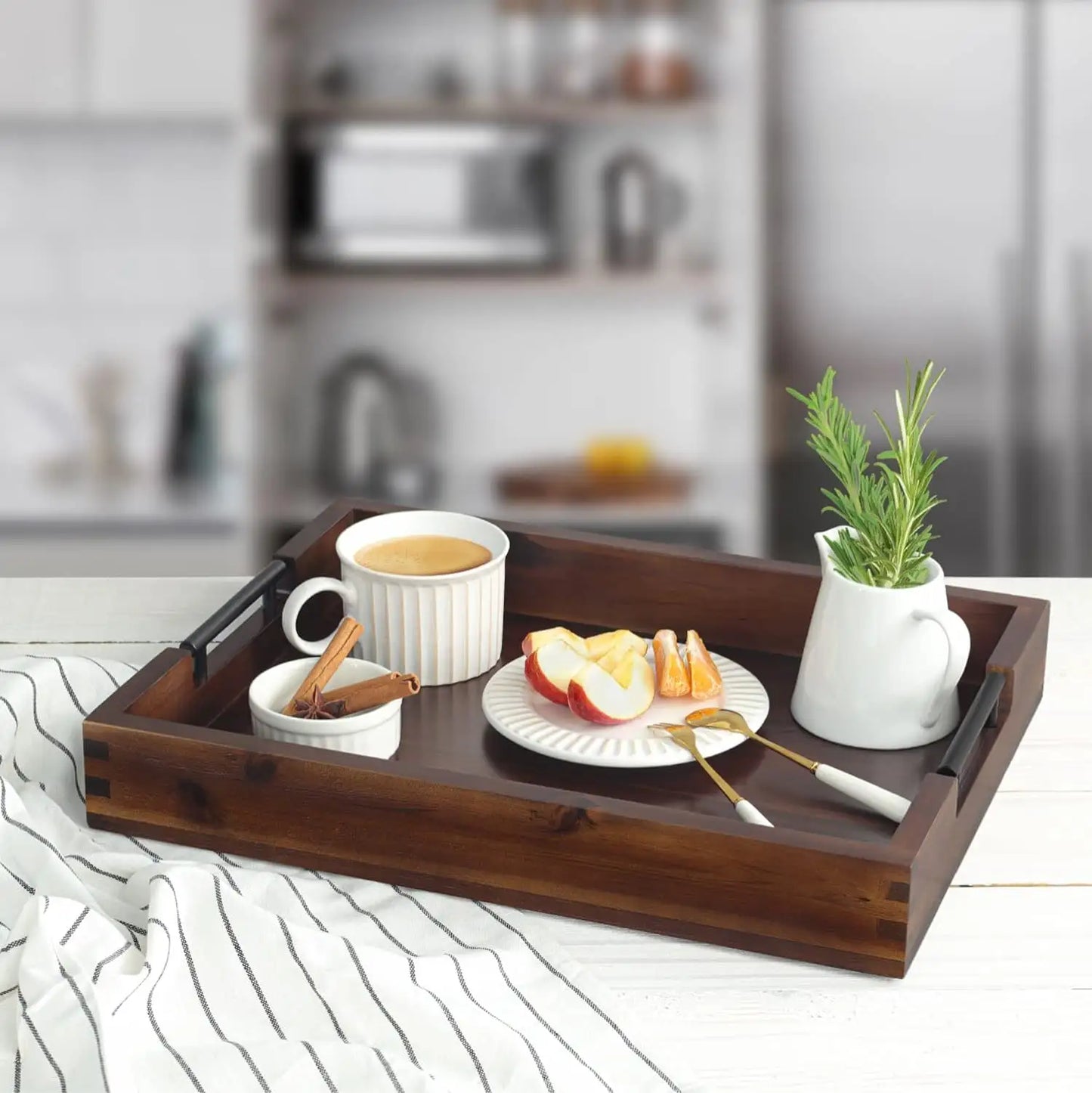 Wholesale Acacia Wood Serving Tray with Handle