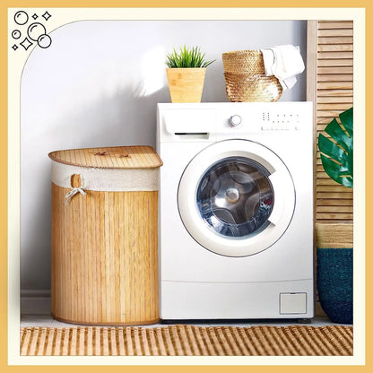 Wholesale Premium Bamboo Laundry Corner Hamper with Lid