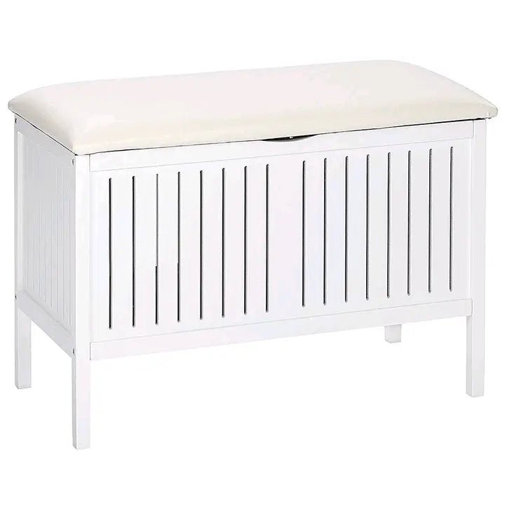 Wholesale Premium Elegant Wooden Laundry Hamper with Lid & Padded Seat