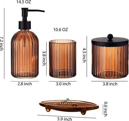 Glass Bathroom Accessories Set