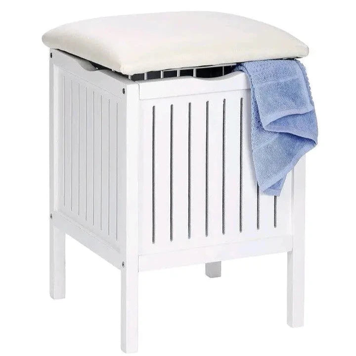 MDF Pouffe Laundry Basket with Seat