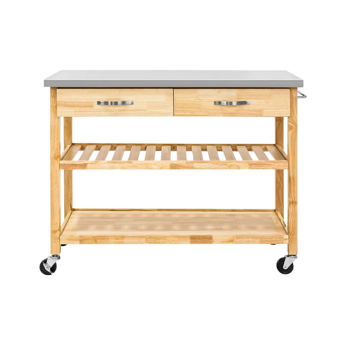 Wholesale 3-Tier Refined Rolling Bamboo Kitchen Cart