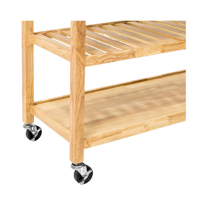 Wholesale 3-Tier Refined Rolling Bamboo Kitchen Cart