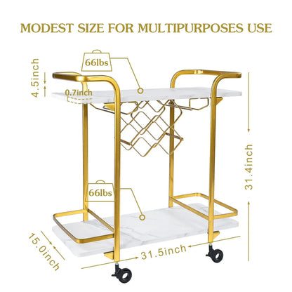 Wholesale Premium Kitchen Serving Cart with Wine Racks & Glass Holders