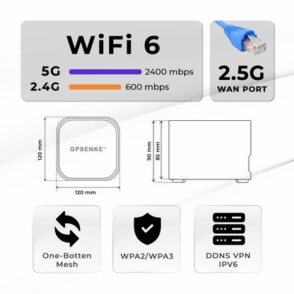 Wholesale Mesh Wi-Fi6 Router Gigabit Dual Band GP-AX3000-D - Coverage up to 1,600 Sq. ft